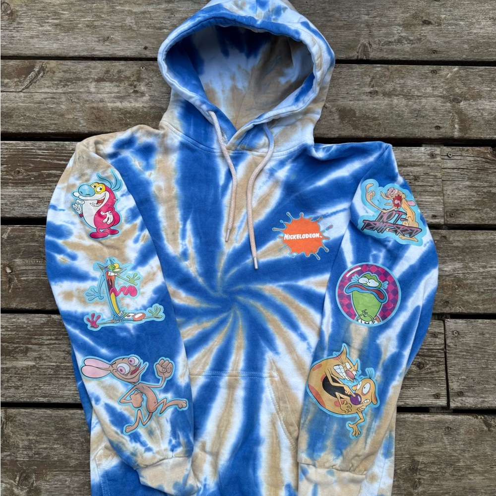 Nickelodeon Blue and Tan Tie-Dye Hoodie